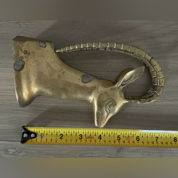 Vintage Brass Head Ibex Gazelle MCM Decor 7” - Picture 8 of 9